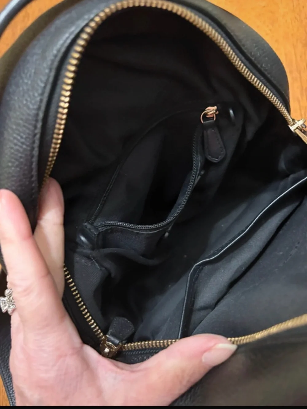 Coach Black Leather Mini Backpack - Sleek Everyday Carry